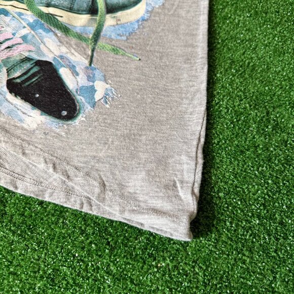 Justice Cap Sleeve Sneaker Graphic Heather Gray Tunic Style T-Shirt  Size 8 - Picture 3 of 14